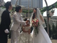 大安の結婚式にてご報告。新しい命を授かりました